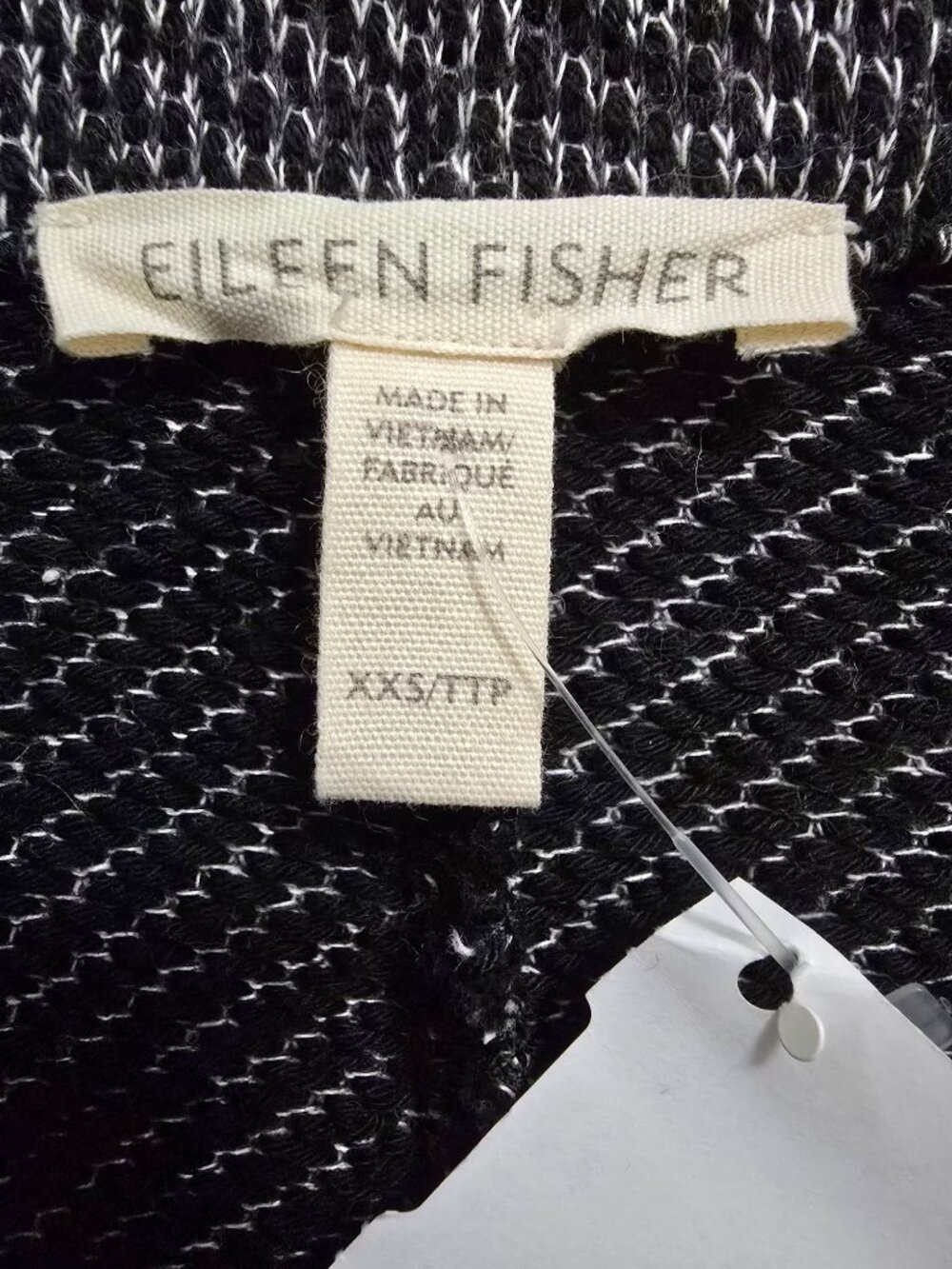 Eileen Fisher Boxy Tweed 100% Organic Cotton Jacket XXS - READ NWT Dark Academia - Picture 3 of 10